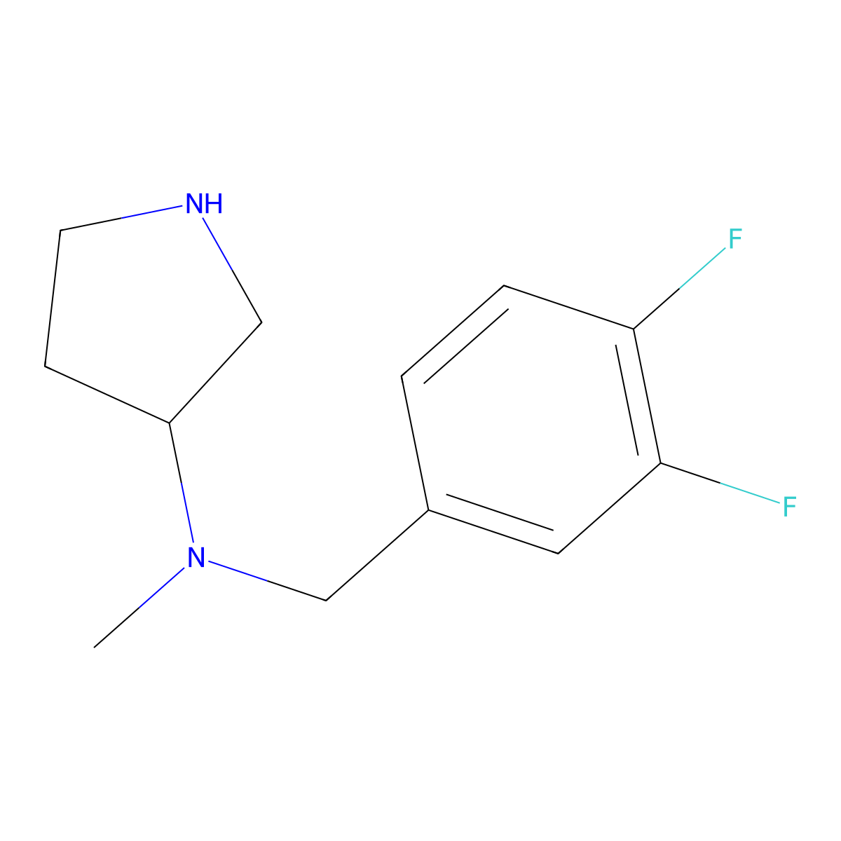 N-(3,4-Difluorobenzyl)-N-methylpyrrolidin-3-amine molecular structure, CAS 1343062-29-2