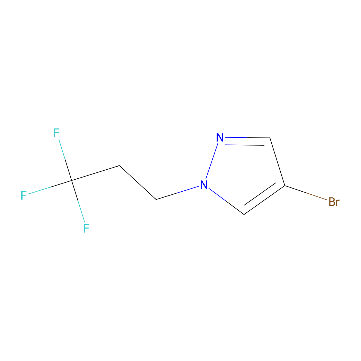 4-bromo-1-(3,3,3-trifluoropropyl)-1H-pyrazole molecular structure, CAS 1343062-63-4