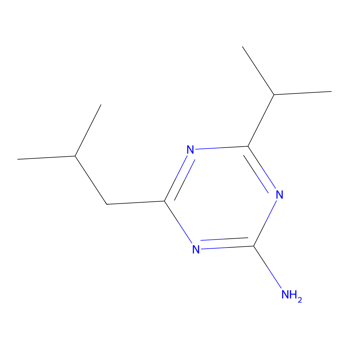 4-(2-Methylpropyl)-6-(propan-2-yl)-1,3,5-triazin-2-amine molecular structure, CAS 1343063-47-7