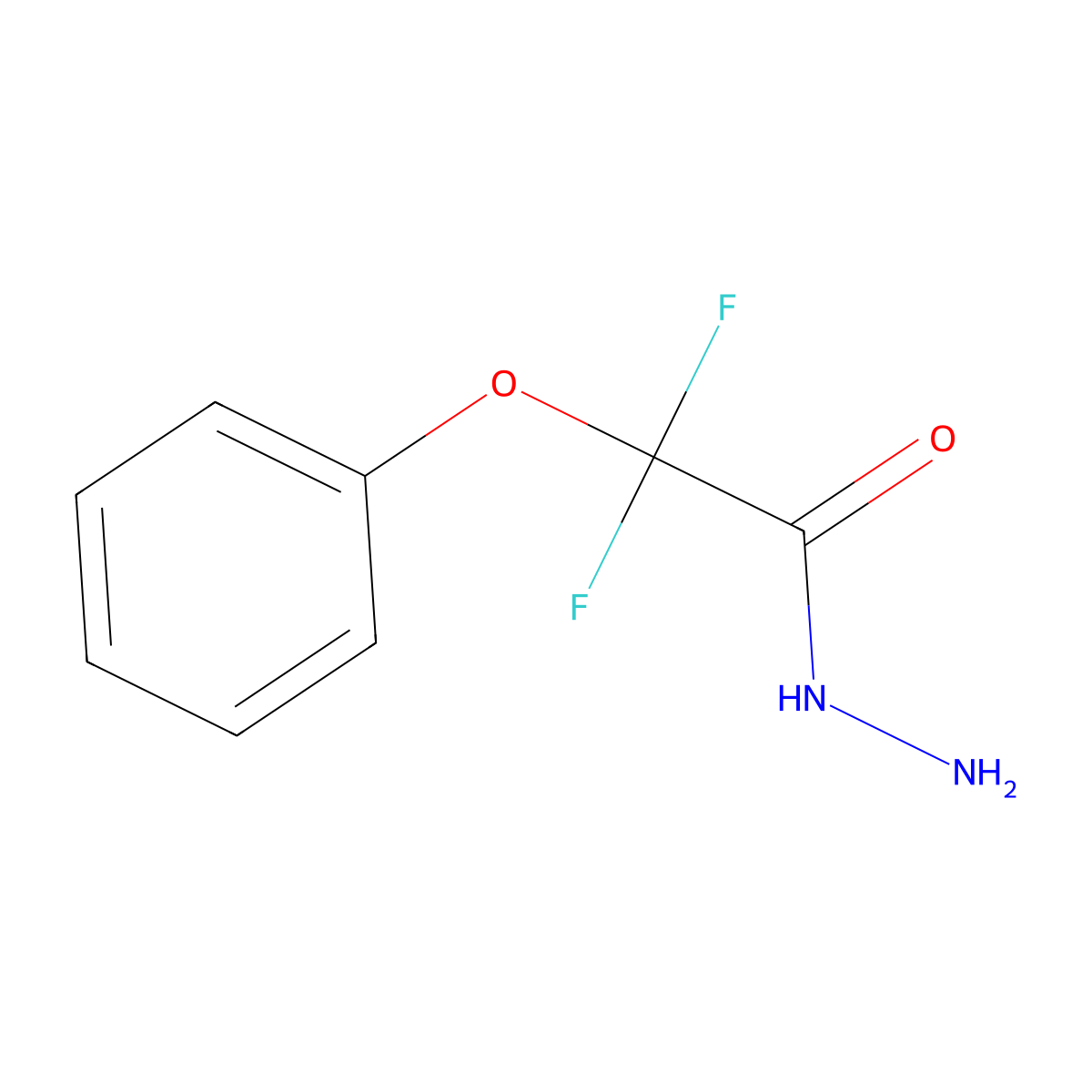 2,2-Difluoro-2-phenoxyacetohydrazide molecular structure, CAS 1343066-68-1