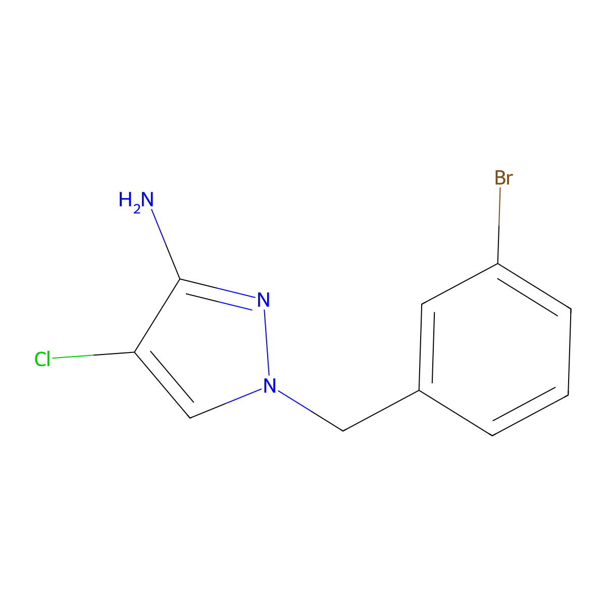 1-(3-Bromobenzyl)-4-chloro-1h-pyrazol-3-amine molecular structure, CAS 1343066-99-8
