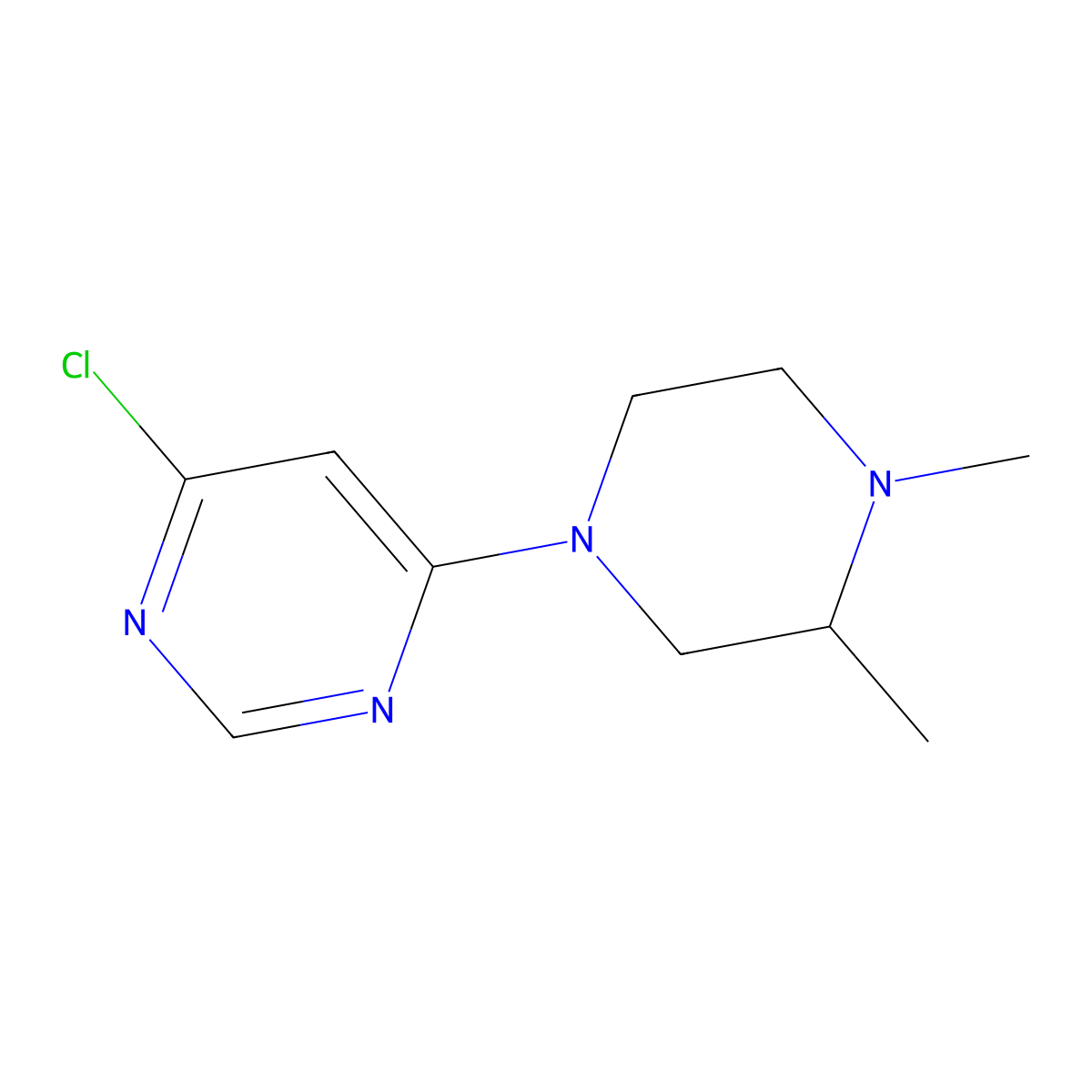4-Chloro-6-(3,4-dimethylpiperazin-1-yl)pyrimidine molecular structure, CAS 1343067-23-1