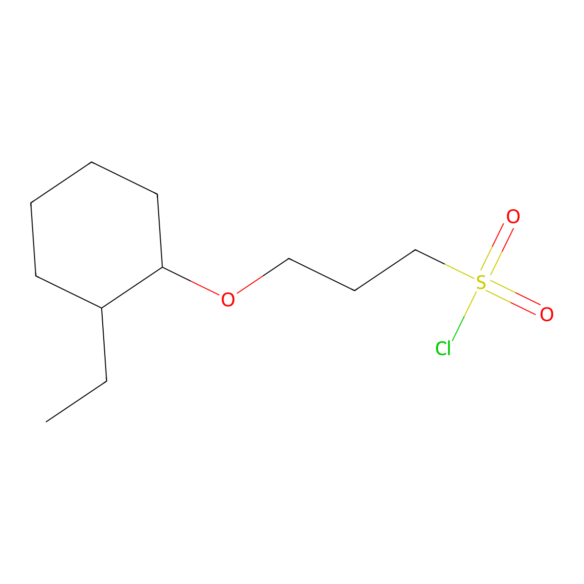 3-((2-Ethylcyclohexyl)oxy)propane-1-sulfonyl chloride molecular structure, CAS 1343067-38-8