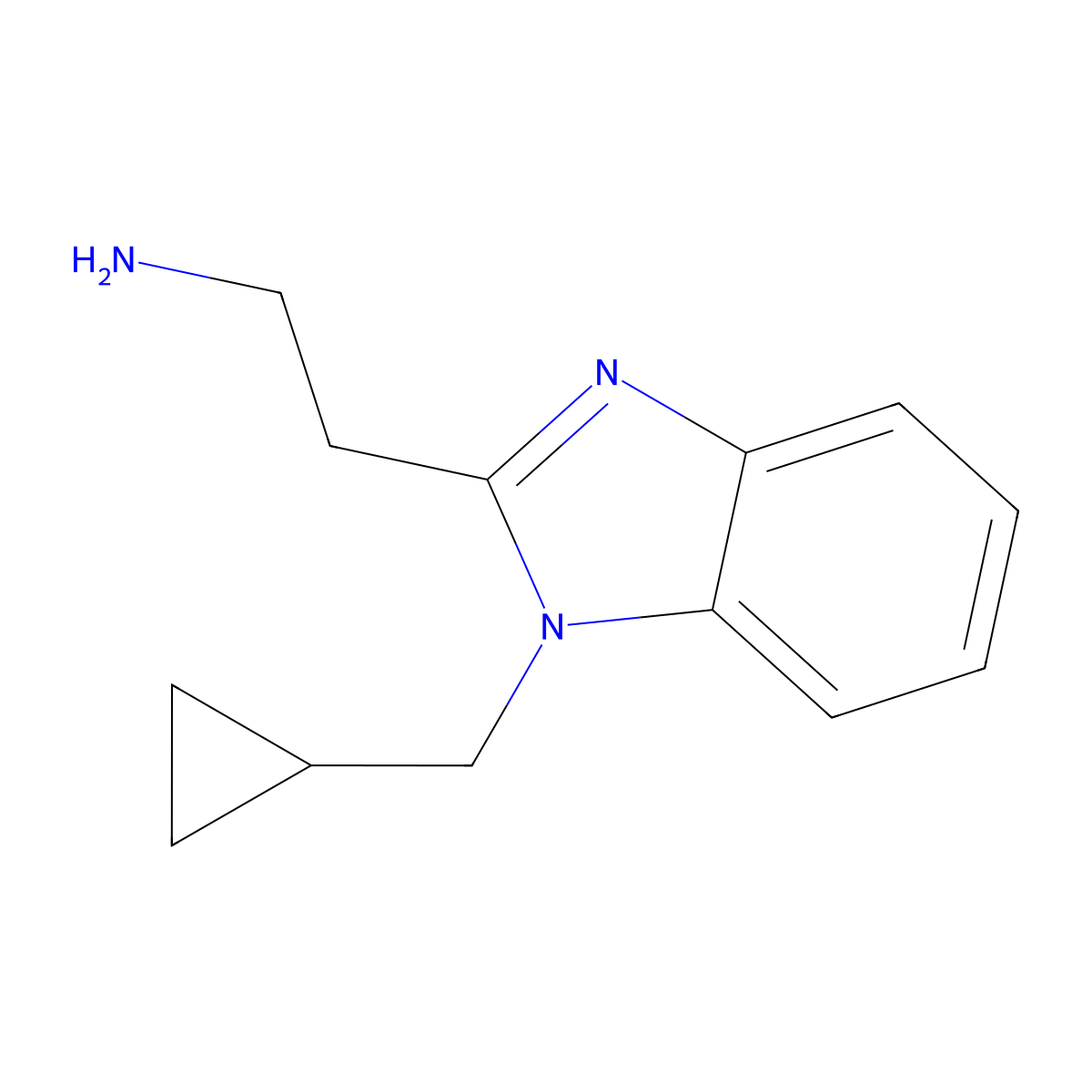 2-[1-(cyclopropylmethyl)-1H-1,3-benzodiazol-2-yl]ethan-1-amine molecular structure, CAS 1343068-19-8
