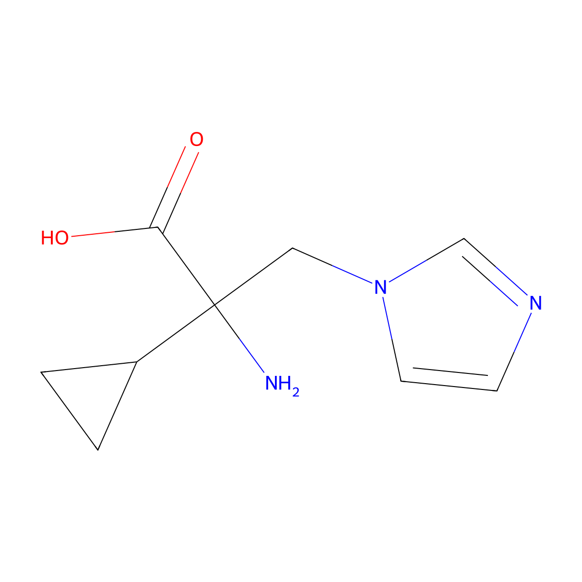 2-Amino-2-cyclopropyl-3-(1h-imidazol-1-yl)propanoic acid molecular structure, CAS 1343069-17-9