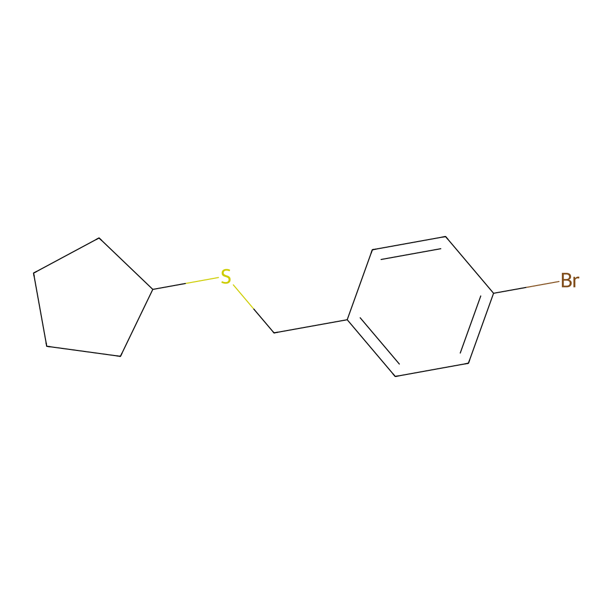 1-Bromo-4-[(cyclopentylsulfanyl)methyl]benzene molecular structure, CAS 1343069-21-5