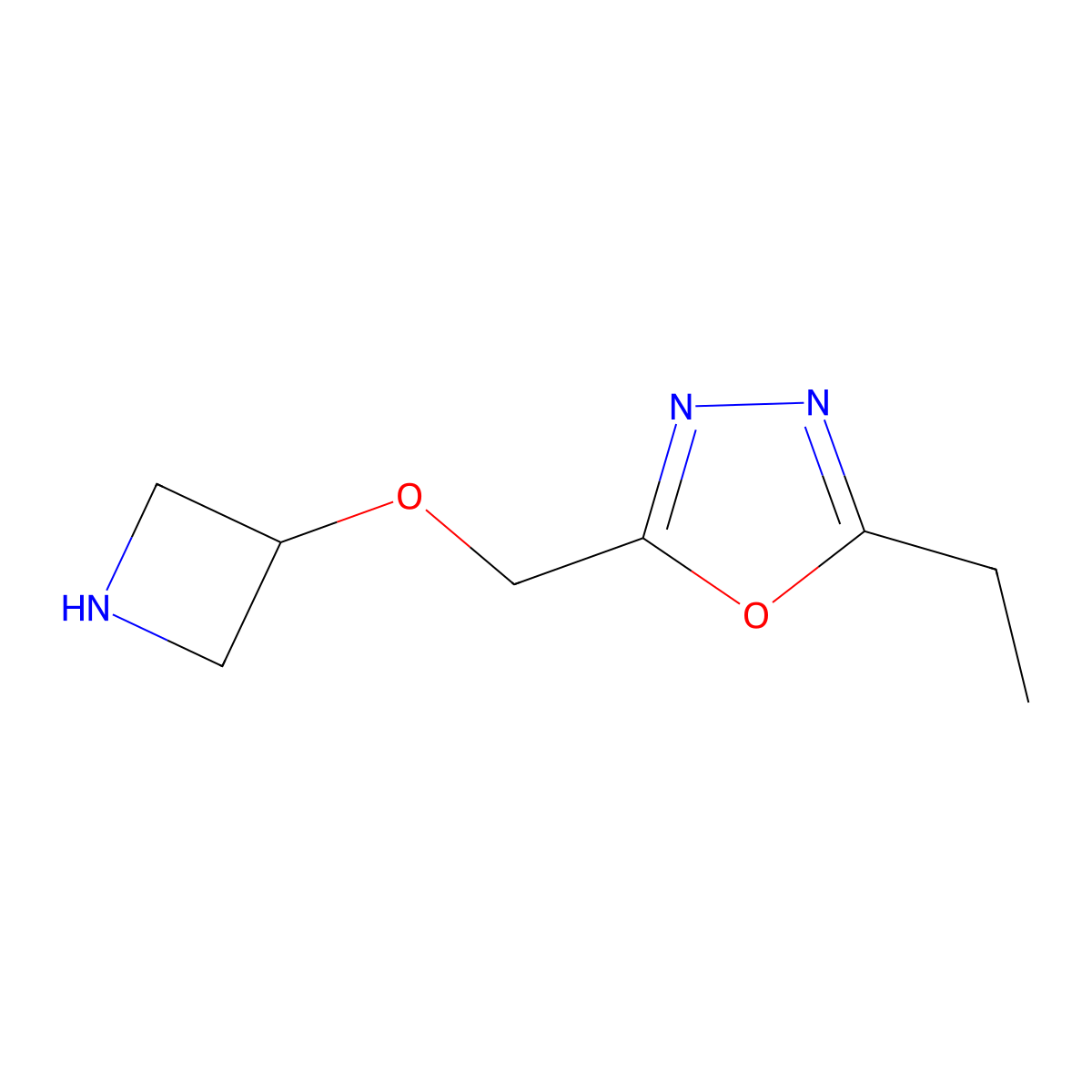 2-((Azetidin-3-yloxy)methyl)-5-ethyl-1,3,4-oxadiazole molecular structure, CAS 1343069-66-8