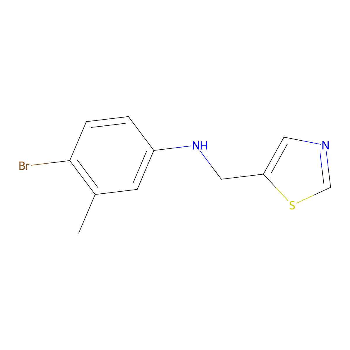 4-Bromo-3-methyl-N-(thiazol-5-ylmethyl)aniline molecular structure, CAS 1343070-14-3