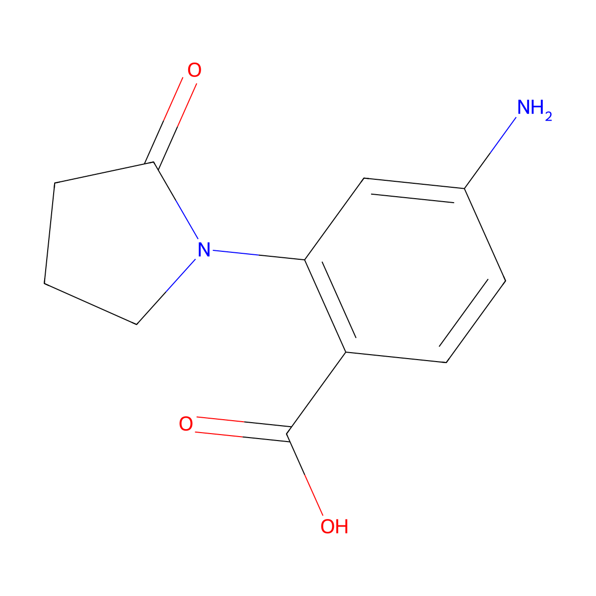 4-Amino-2-(2-oxopyrrolidin-1-yl)benzoic acid molecular structure, CAS 1343070-19-8