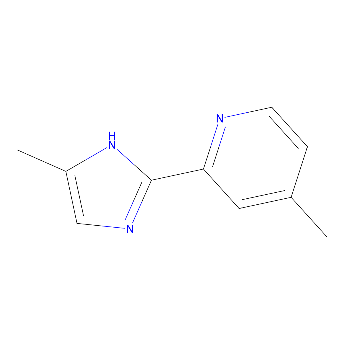 4-Methyl-2-(4-methyl-1h-imidazol-2-yl)pyridine molecular structure, CAS 1343070-38-1