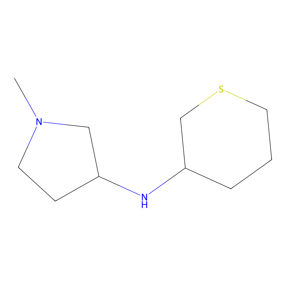 1-methyl-N-(thian-3-yl)pyrrolidin-3-amine molecular structure, CAS 1343071-57-7
