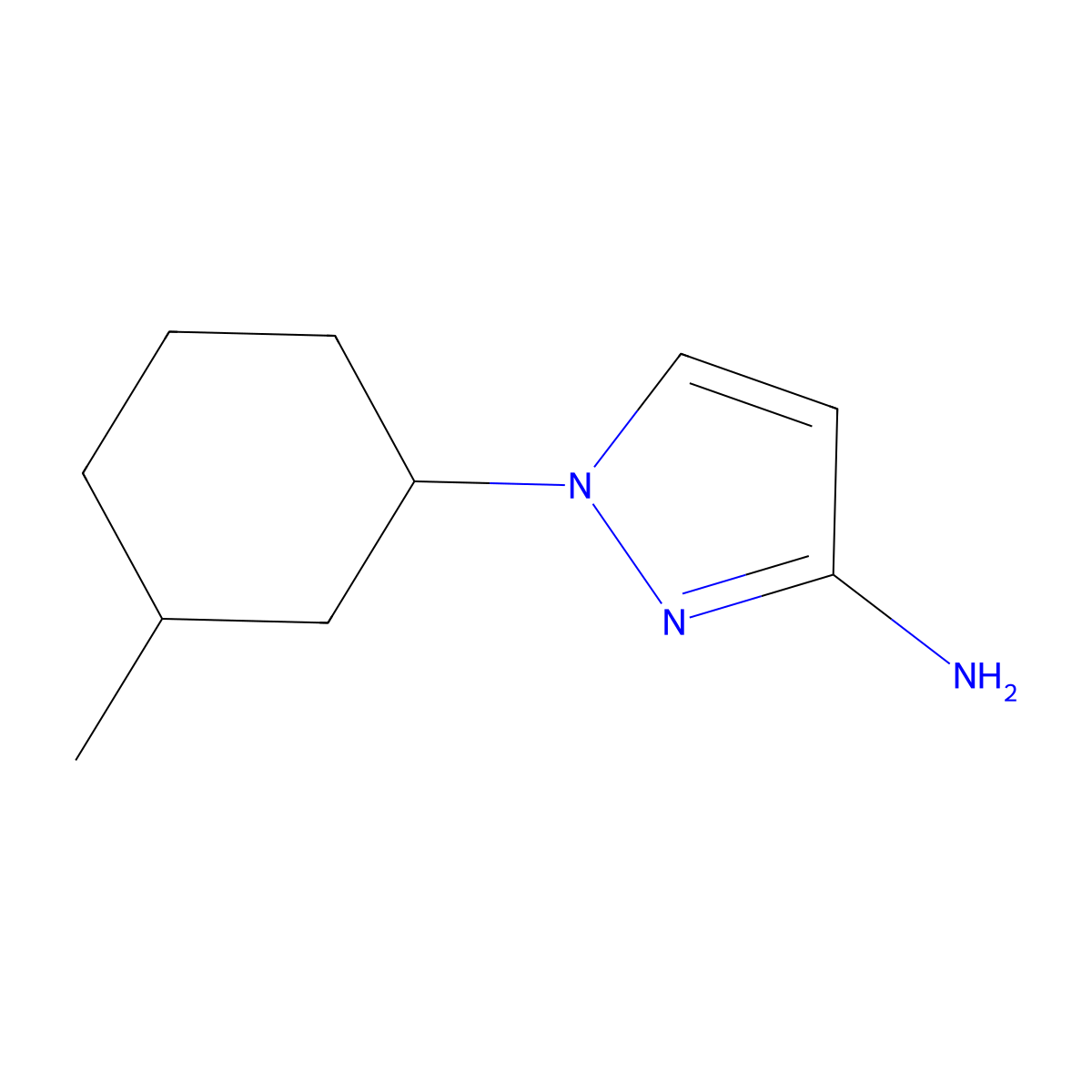 1-(3-Methylcyclohexyl)-1H-pyrazol-3-amine molecular structure, CAS 1343071-63-5