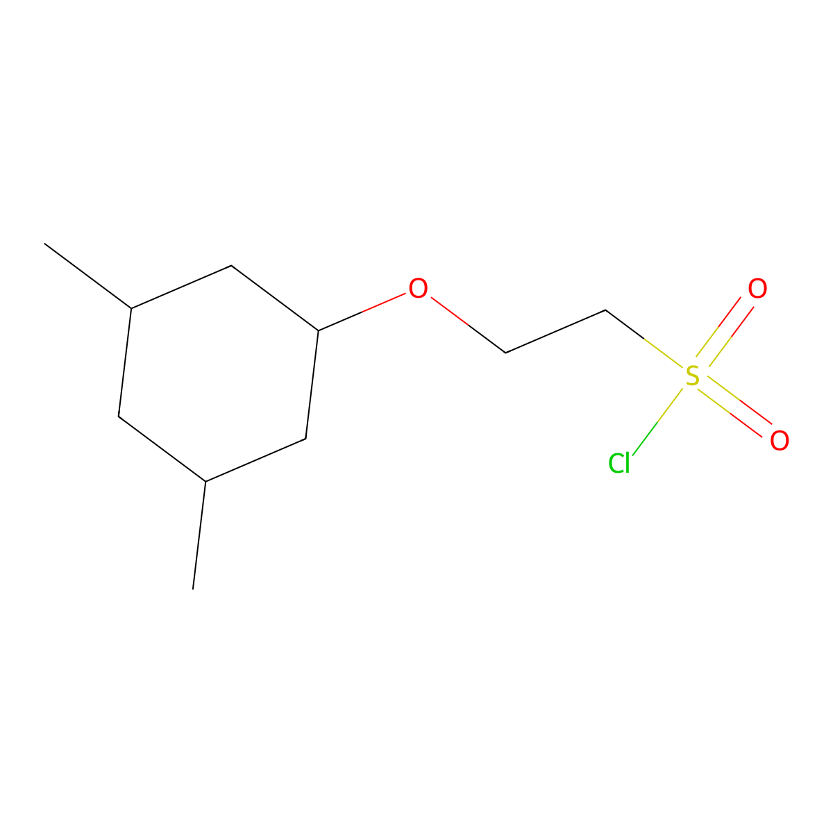 2-((3,5-Dimethylcyclohexyl)oxy)ethane-1-sulfonyl chloride molecular structure, CAS 1343073-94-8