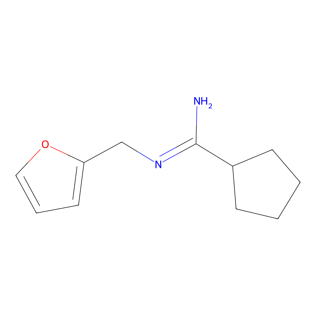 N-[(furan-2-yl)methyl]cyclopentanecarboximidamide molecular structure, CAS 1343074-60-1