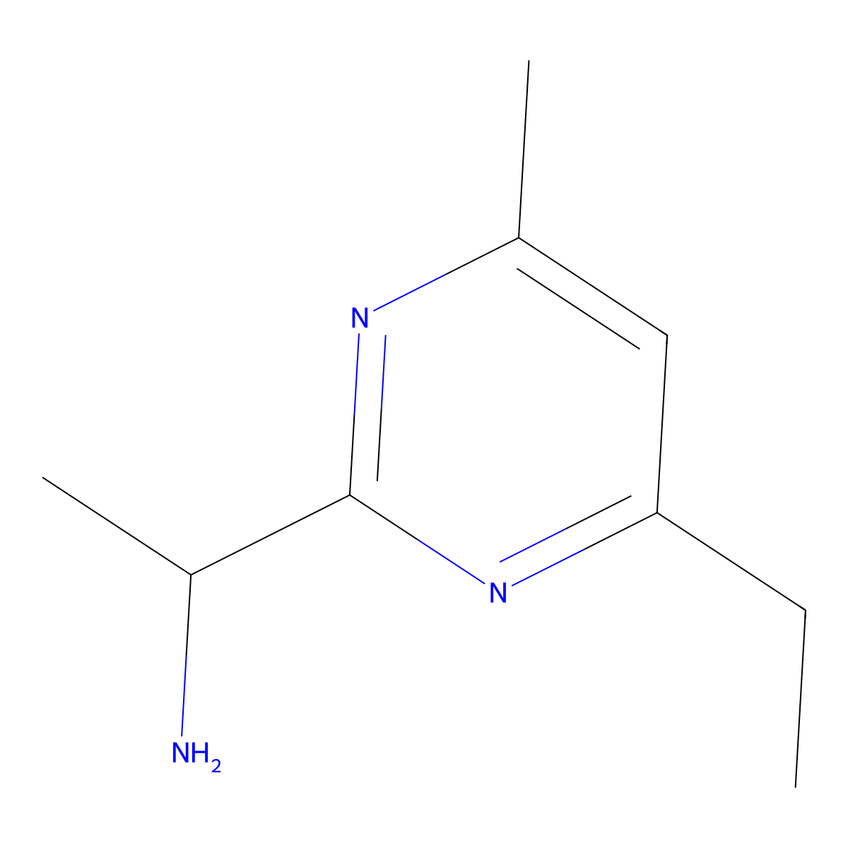 1-(4-Ethyl-6-methylpyrimidin-2-YL)ethan-1-amine molecular structure, CAS 1343075-03-5