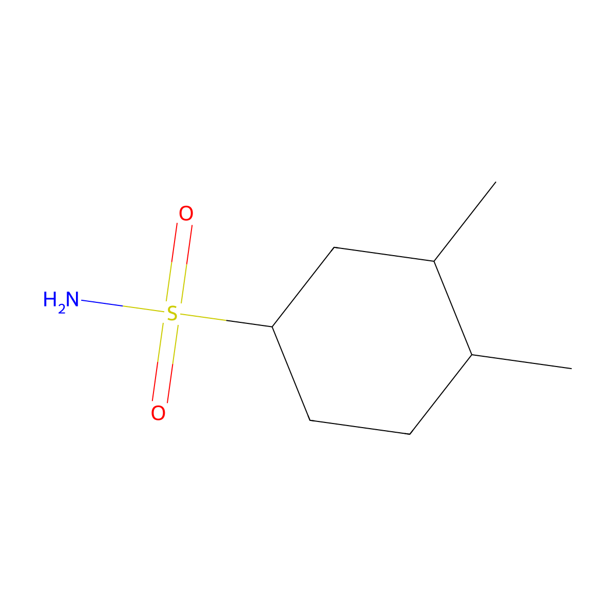 3,4-Dimethylcyclohexane-1-sulfonamide molecular structure, CAS 1343075-10-4