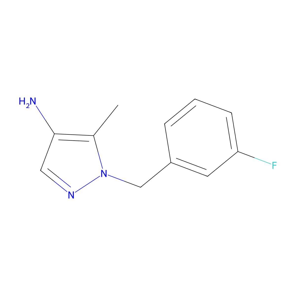 1-(3-Fluorobenzyl)-5-methyl-1h-pyrazol-4-amine molecular structure, CAS 1343076-49-2