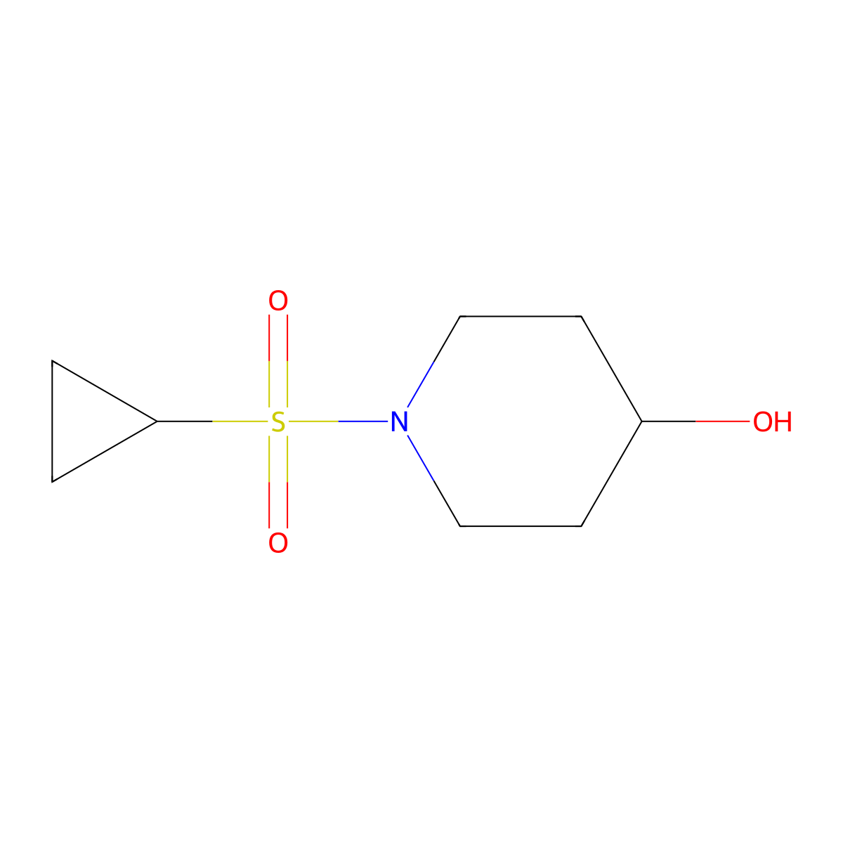 1-(Cyclopropylsulfonyl)piperidin-4-ol molecular structure, CAS 1343076-63-0