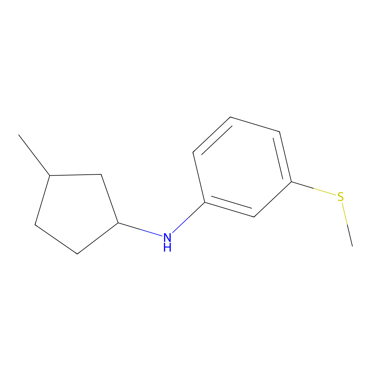 N-(3-Methylcyclopentyl)-3-(methylsulfanyl)aniline molecular structure, CAS 1343076-97-0