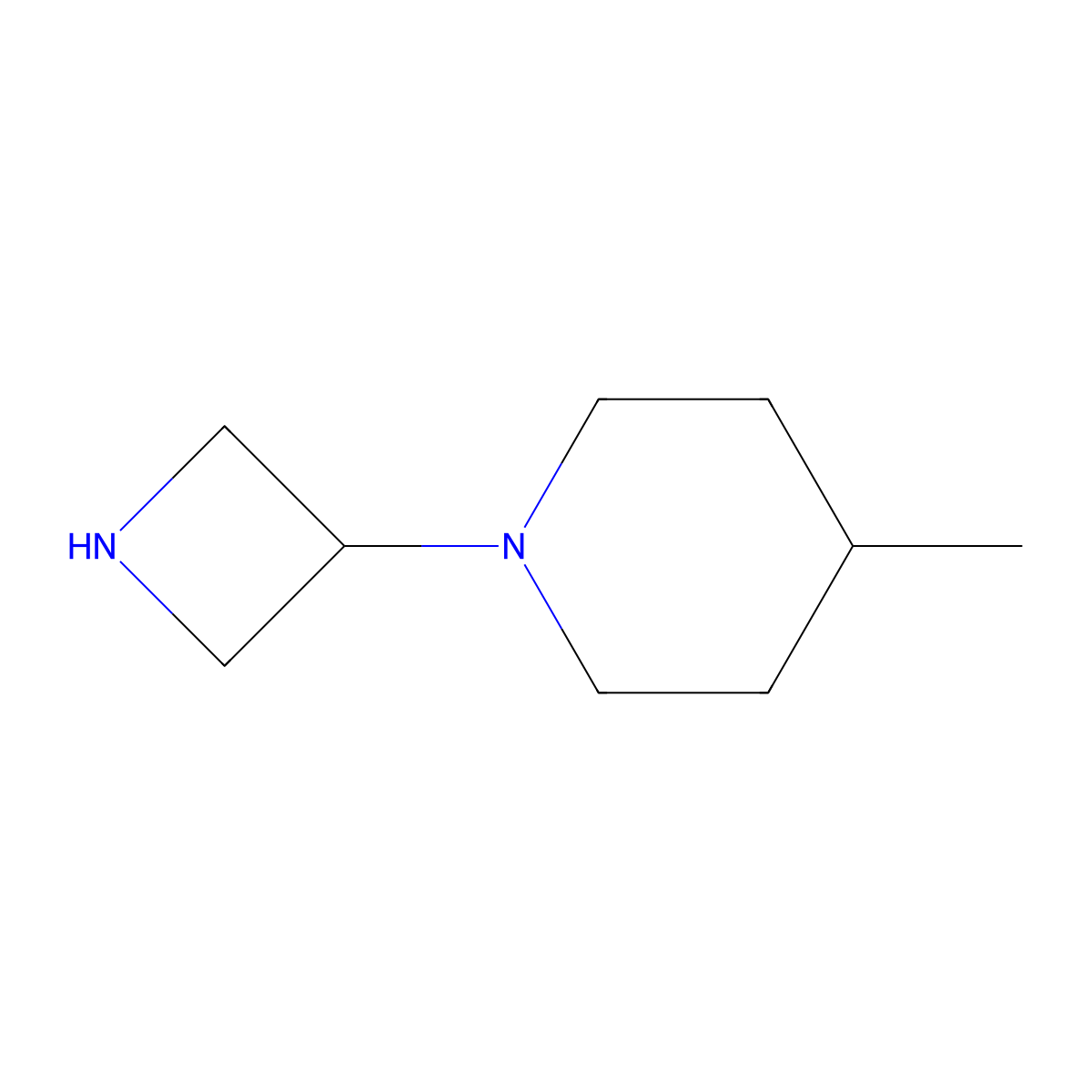 1-(Azetidin-3-yl)-4-methylpiperidine molecular structure, CAS 1343077-73-5