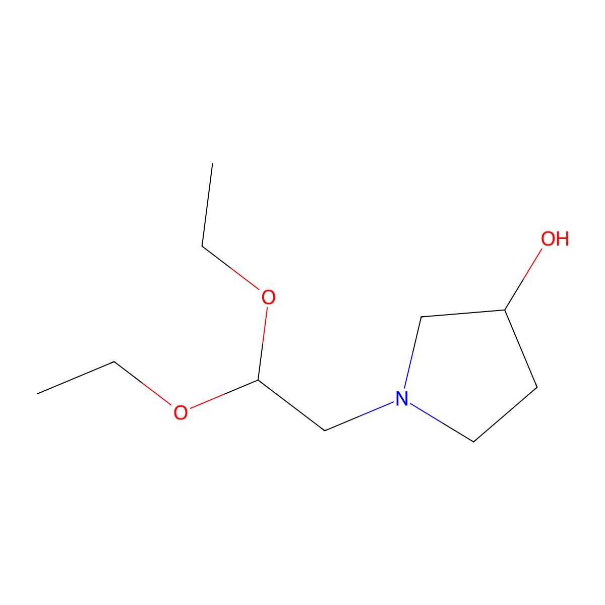 1-(2,2-Diethoxyethyl)pyrrolidin-3-ol molecular structure, CAS 1343077-79-1