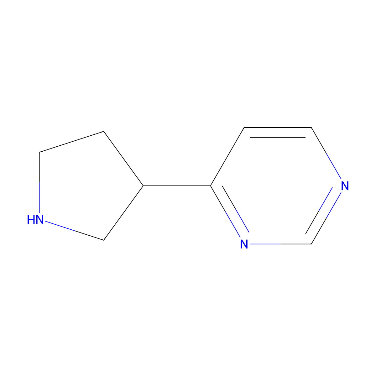4-(Pyrrolidin-3-yl)pyrimidine molecular structure, CAS 1343078-25-0