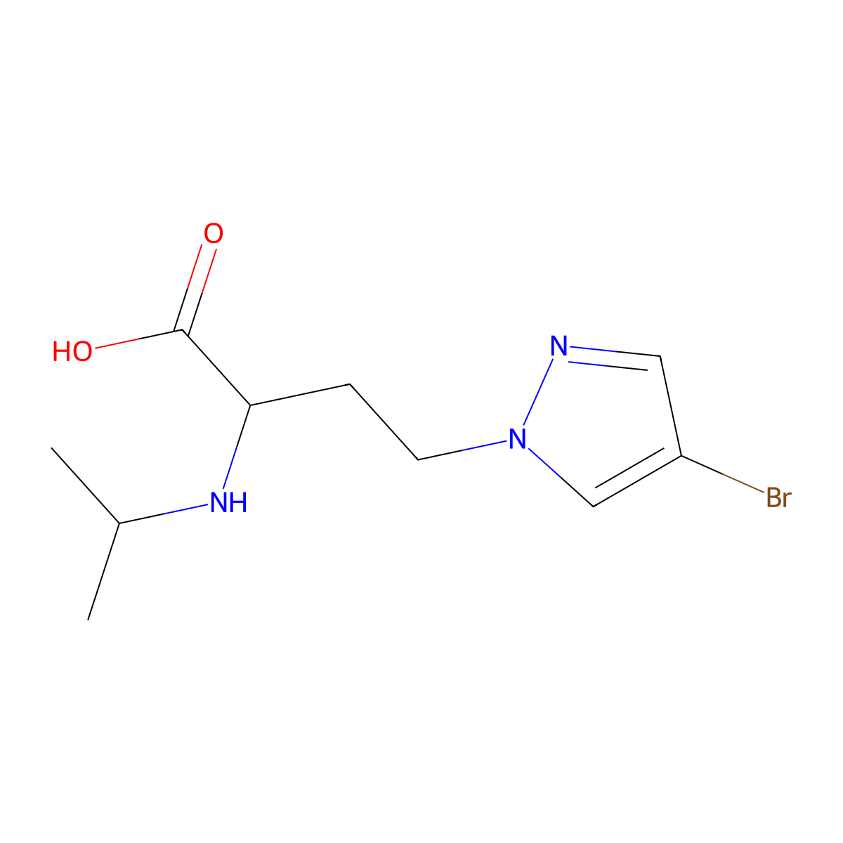 4-(4-Bromo-1h-pyrazol-1-yl)-2-(isopropylamino)butanoic acid molecular structure, CAS 1343078-28-3