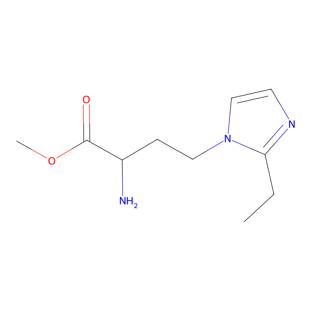 Methyl 2-amino-4-(2-ethyl-1h-imidazol-1-yl)butanoate molecular structure, CAS 1343078-67-0