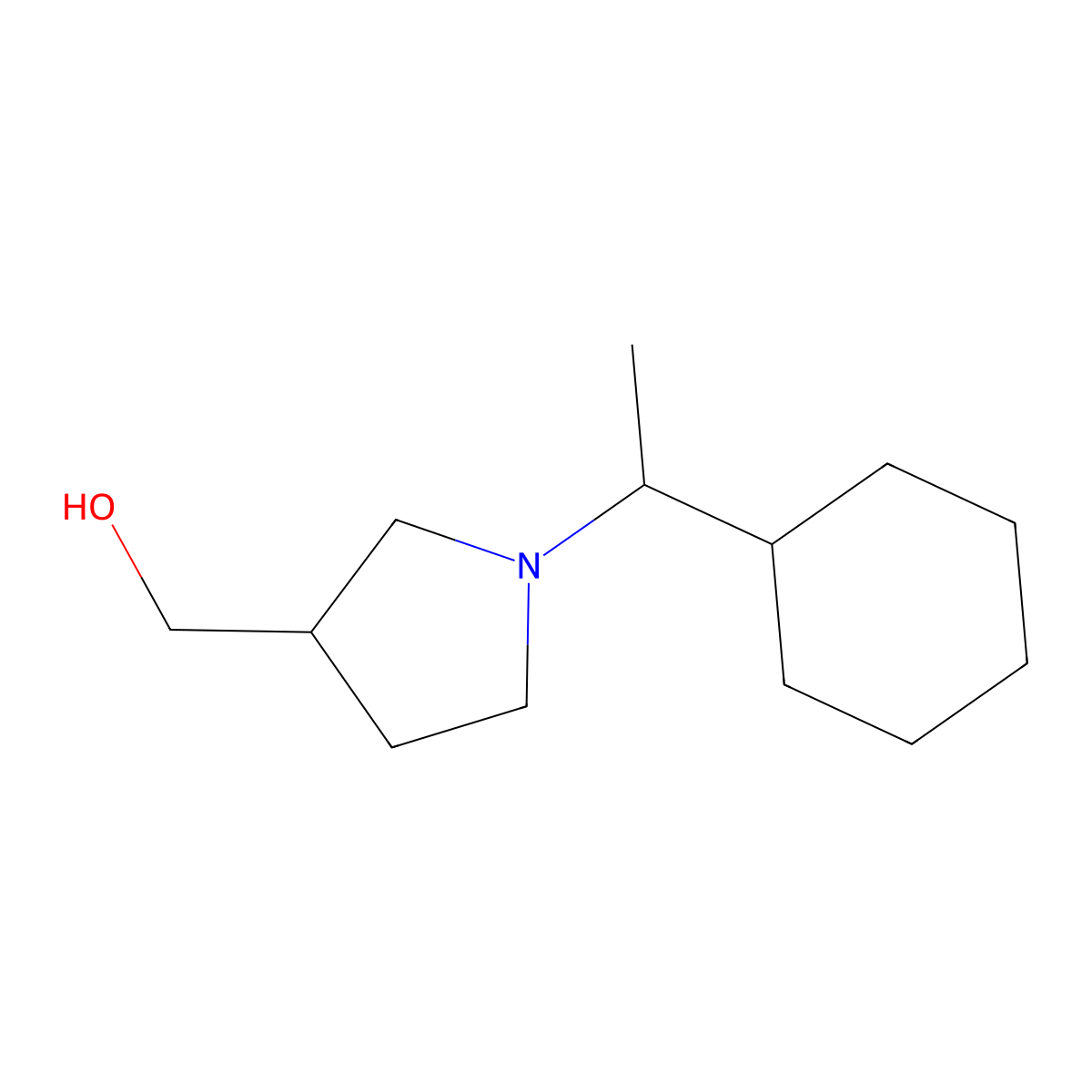 (1-(1-Cyclohexylethyl)pyrrolidin-3-YL)methanol molecular structure, CAS 1343079-40-2