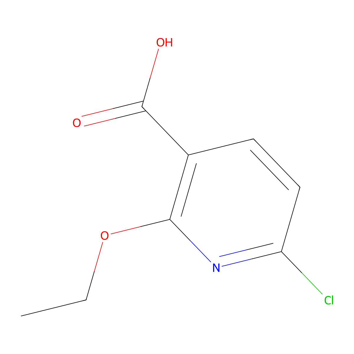 6-Chloro-2-ethoxynicotinic acid molecular structure, CAS 1343080-22-7