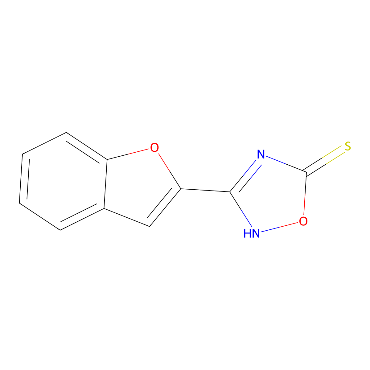 3-(1-Benzofuran-2-yl)-1,2,4-oxadiazole-5-thiol molecular structure, CAS 1343081-94-6