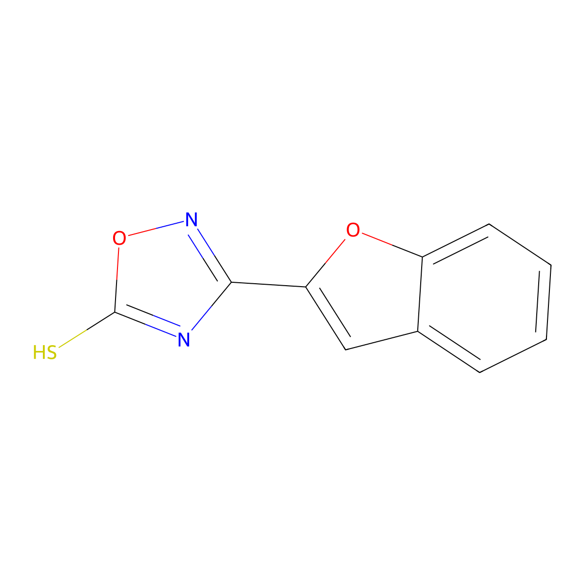 3-(1-Benzofuran-2-yl)-1,2,4-oxadiazole-5-thiol molecular structure, CAS 1343081-94-6
