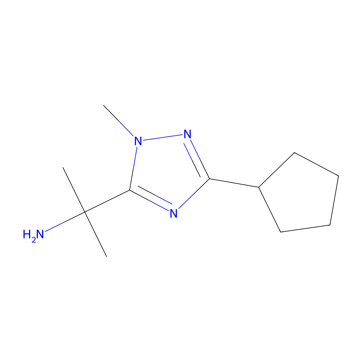 2-(3-Cyclopentyl-1-methyl-1h-1,2,4-triazol-5-yl)propan-2-amine molecular structure, CAS 1343082-75-6