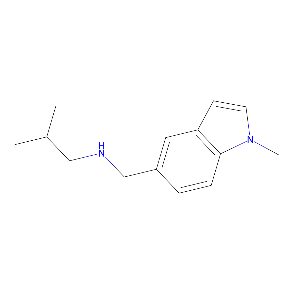 2-Methyl-N-((1-methyl-1h-indol-5-yl)methyl)propan-1-amine molecular structure, CAS 1343085-05-1