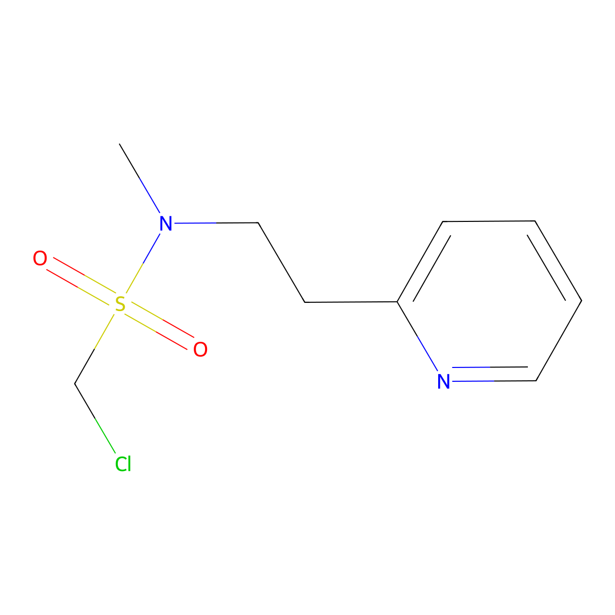 1-Chloro-n-methyl-n-(2-(pyridin-2-yl)ethyl)methanesulfonamide molecular structure, CAS 1343086-32-7