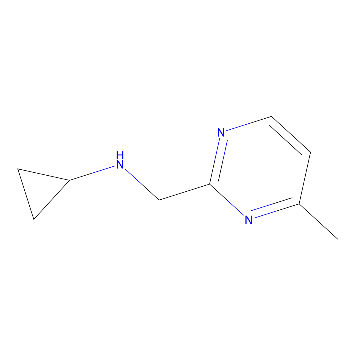 N-[(4-methylpyrimidin-2-yl)methyl]cyclopropanamine molecular structure, CAS 1343087-88-6