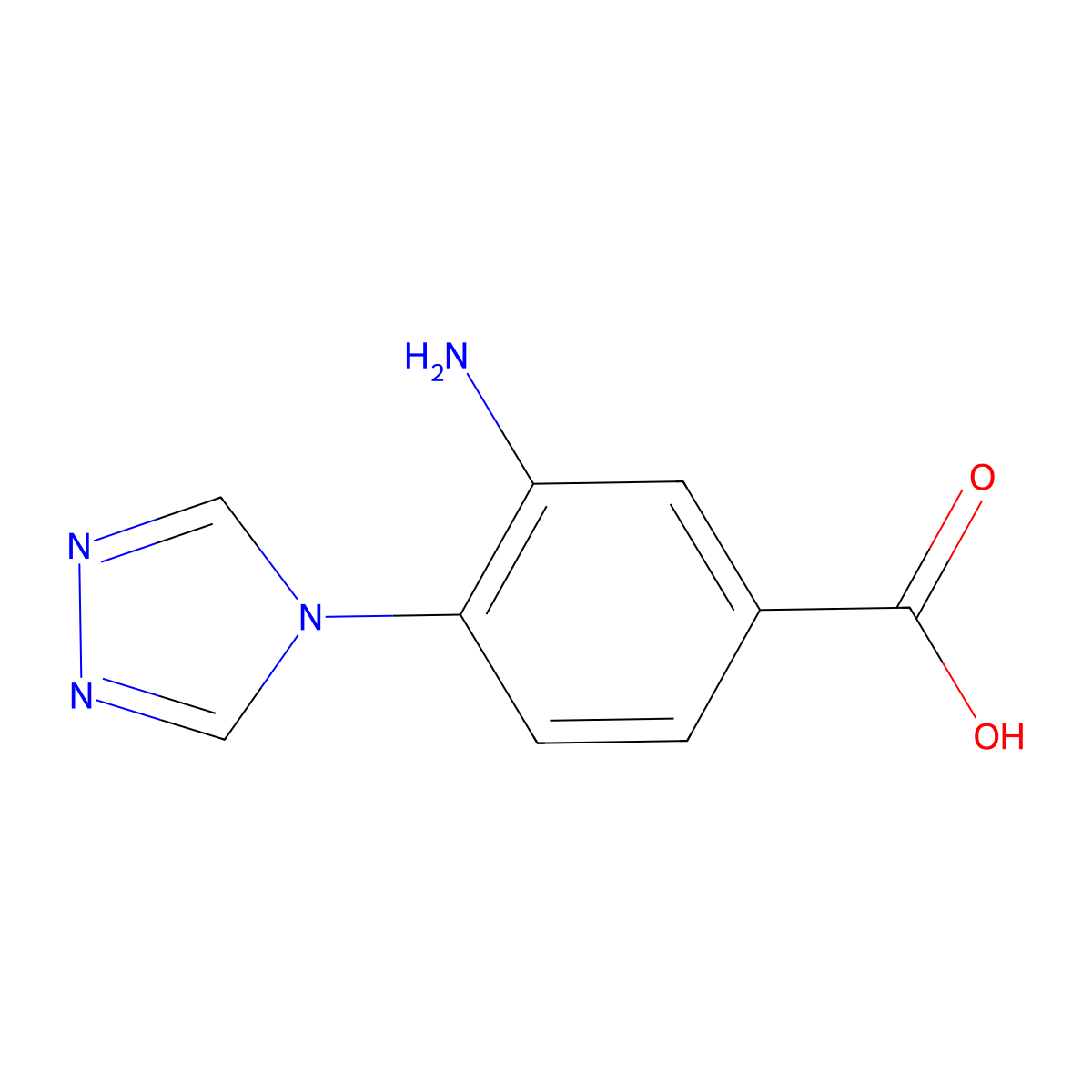 3-amino-4-(4H-1,2,4-triazol-4-yl)benzoic acid molecular structure, CAS 1343087-90-0