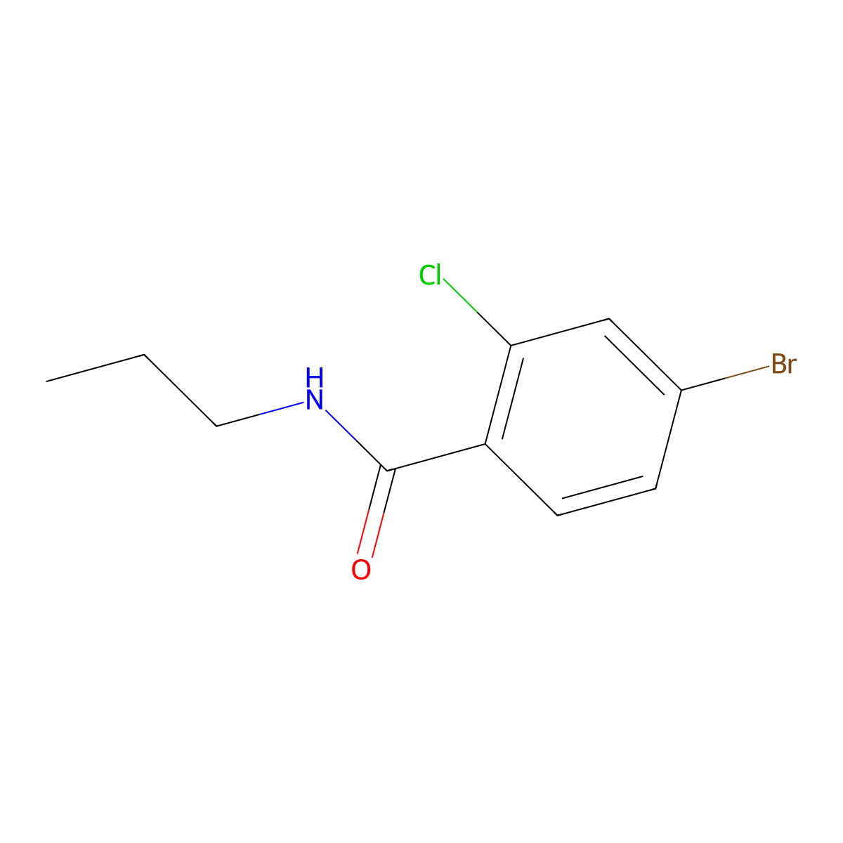 4-bromo-2-chloro-N-propylbenzamide molecular structure, CAS 1343089-29-1