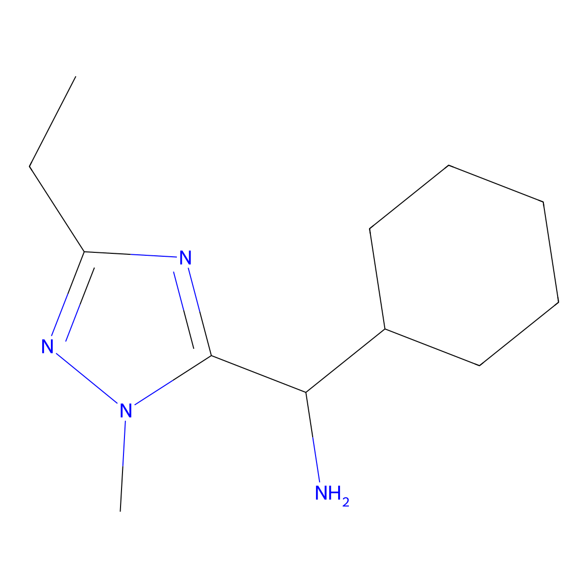 Cyclohexyl(3-ethyl-1-methyl-1h-1,2,4-triazol-5-yl)methanamine molecular structure, CAS 1343095-36-2