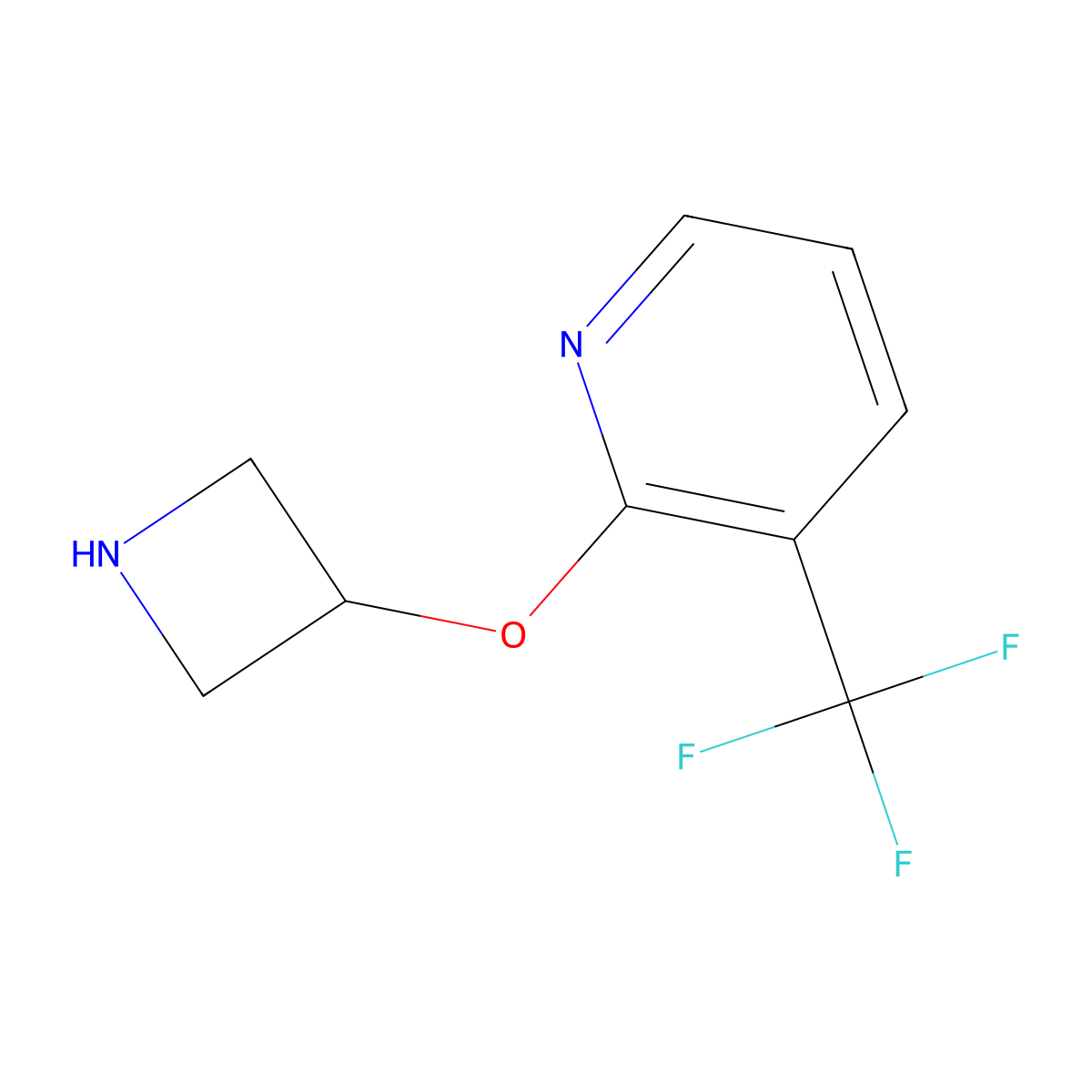 2-(Azetidin-3-yloxy)-3-(trifluoromethyl)pyridine molecular structure, CAS 1343096-40-1