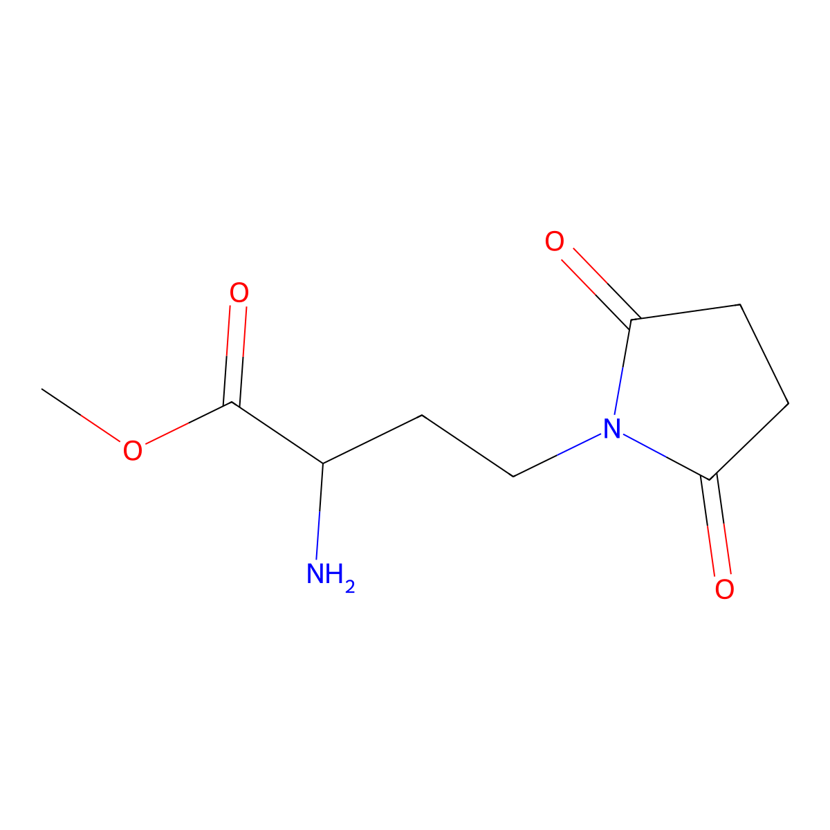 Methyl 2-amino-4-(2,5-dioxopyrrolidin-1-yl)butanoate molecular structure, CAS 1343096-45-6