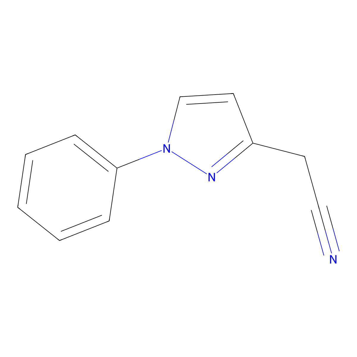 2-(1-phenyl-1H-pyrazol-3-yl)acetonitrile molecular structure, CAS 1343099-23-9