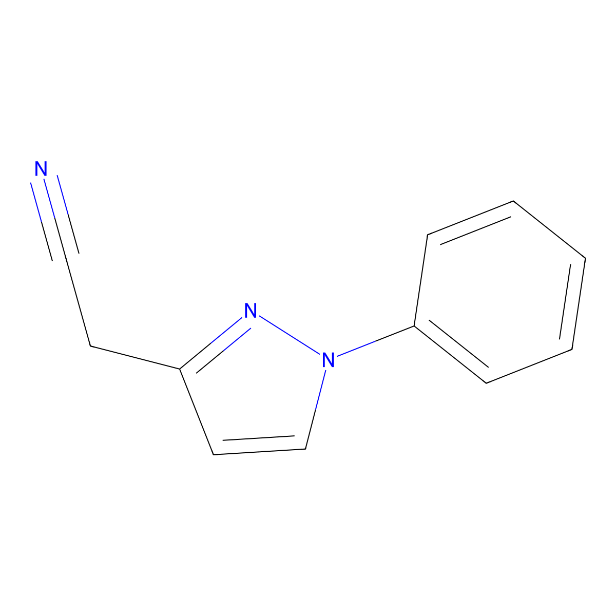 2-(1-phenyl-1H-pyrazol-3-yl)acetonitrile molecular structure, CAS 1343099-23-9