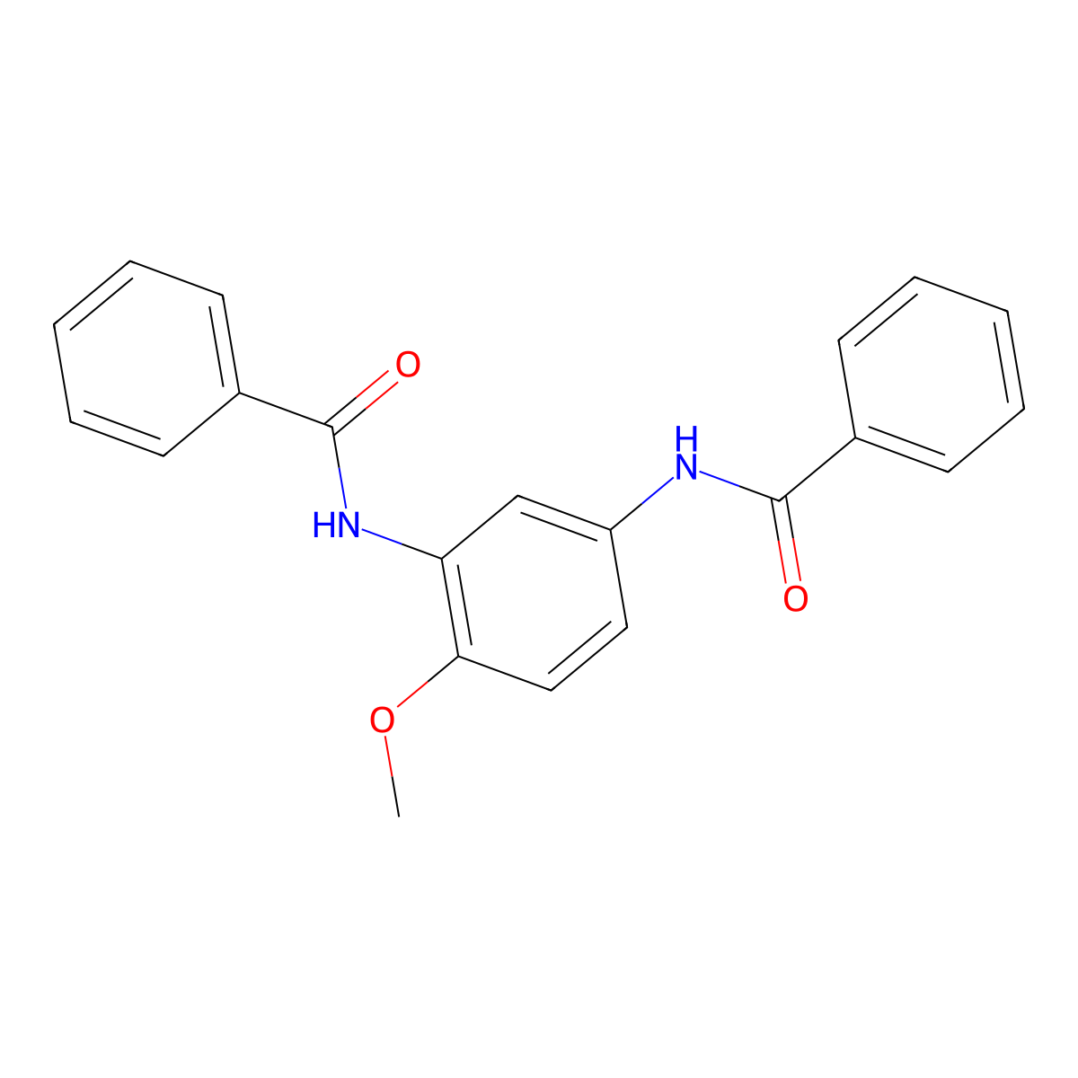 N-(3-benzamido-4-methoxyphenyl)benzamide molecular structure, CAS 13431-11-3