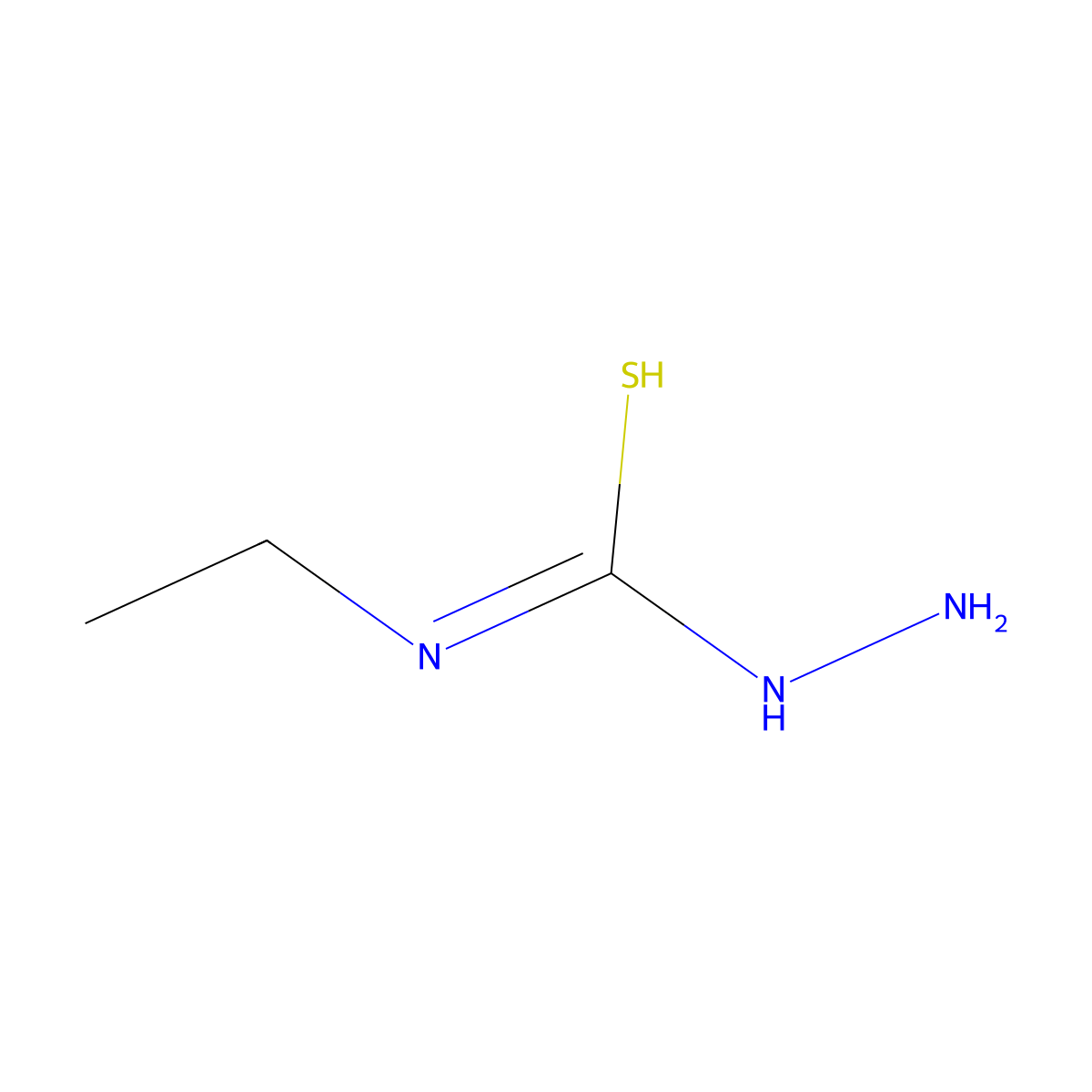 N-amino-N'-ethylcarbamimidothioic acid molecular structure, CAS 13431-34-0