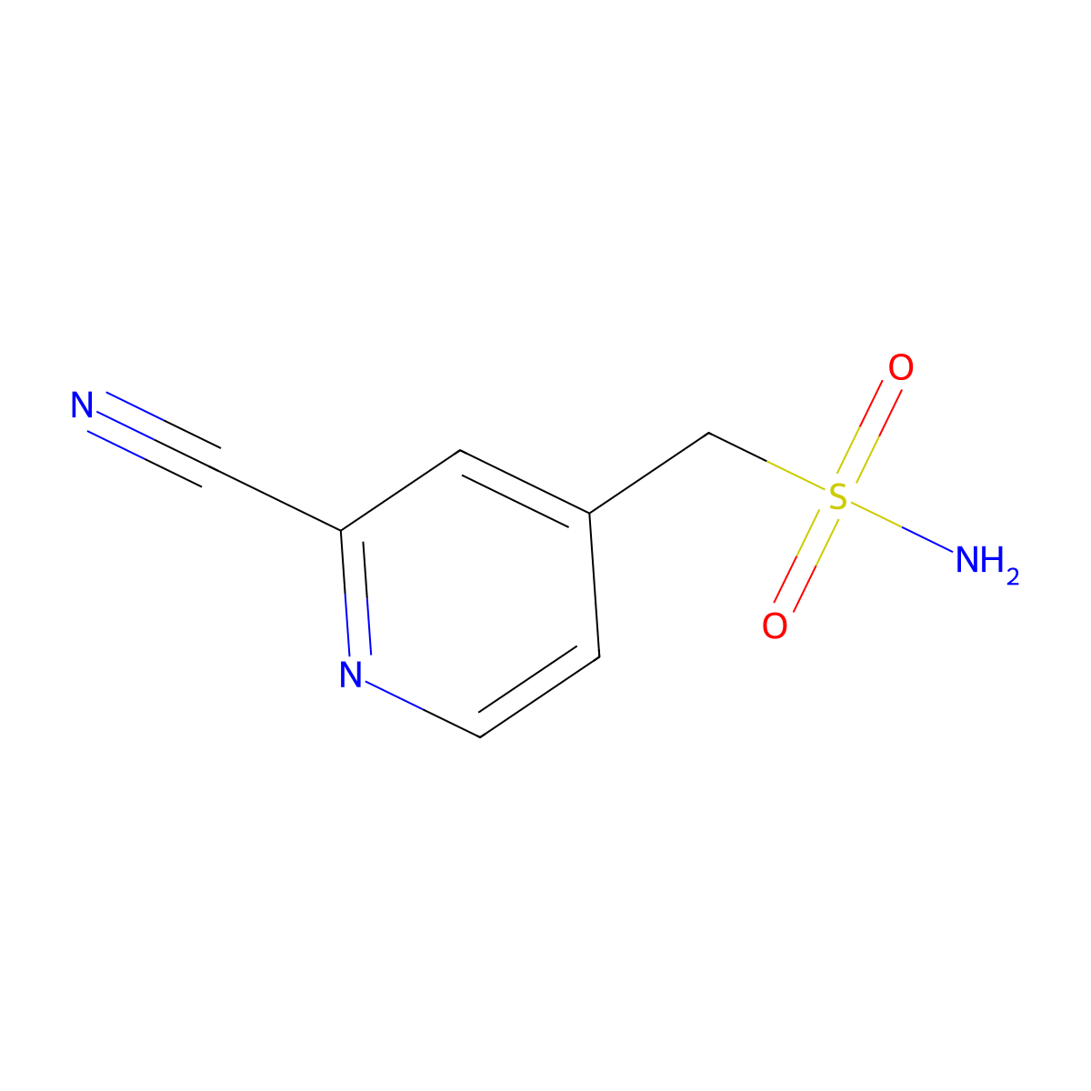 (2-Cyanopyridin-4-yl)methanesulfonamide molecular structure, CAS 1343100-50-4