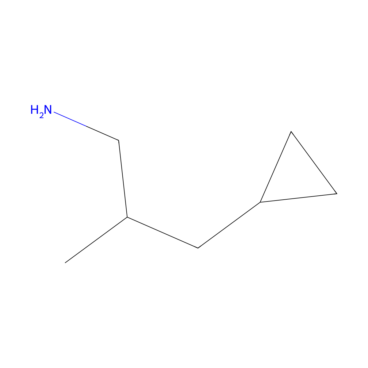 3-Cyclopropyl-2-methylpropan-1-amine molecular structure, CAS 1343101-46-1