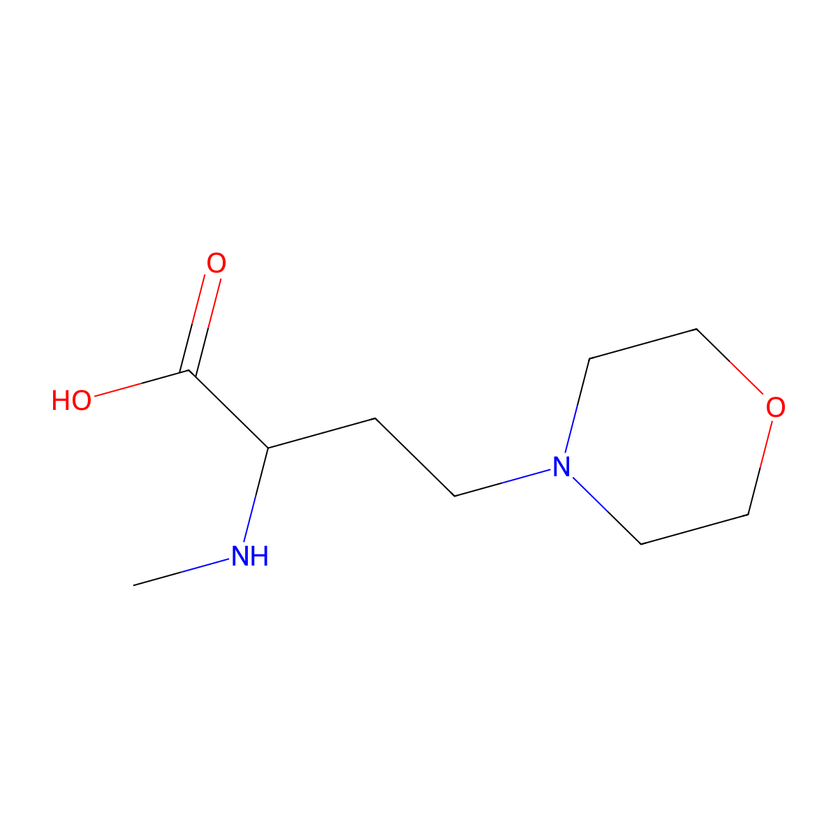 2-(Methylamino)-4-(morpholin-4-yl)butanoic acid molecular structure, CAS 1343102-03-3