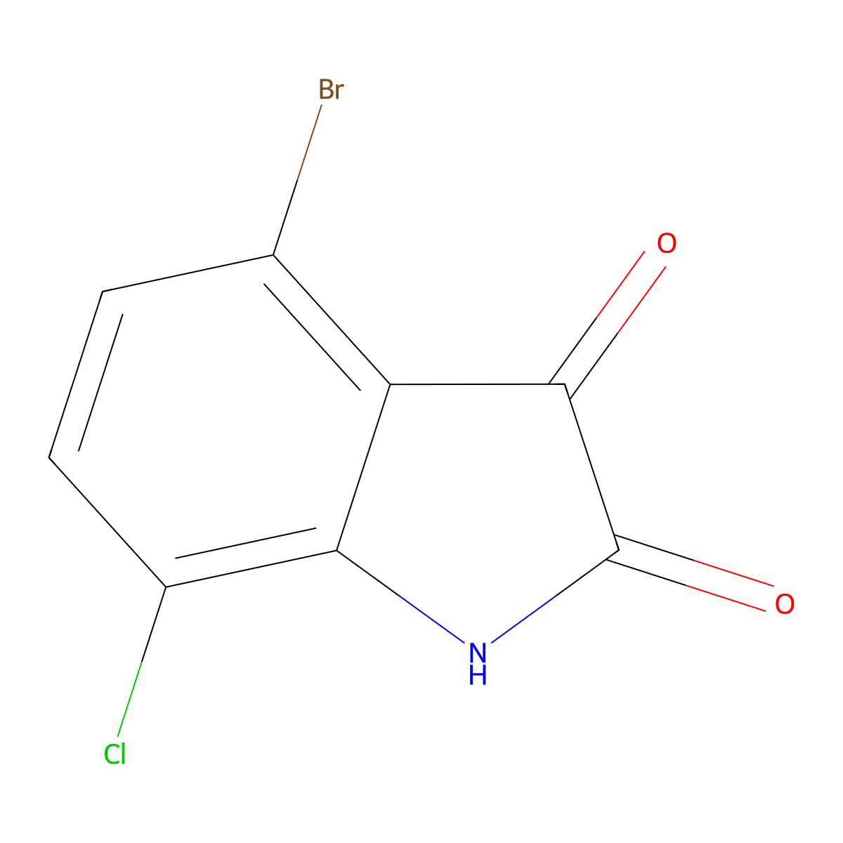 4-bromo-7-chloro-2,3-dihydro-1H-indole-2,3-dione molecular structure, CAS 1343103-76-3
