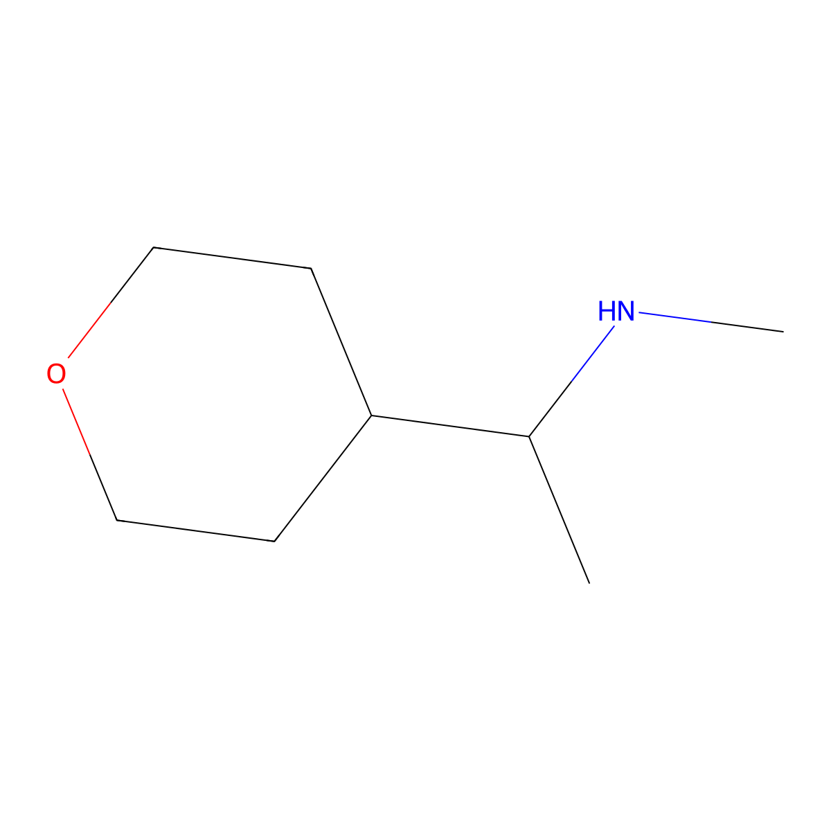 Methyl(1-(oxan-4-yl)ethyl)amine molecular structure, CAS 1343103-84-3